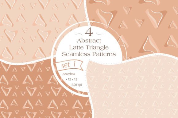4 Latte Triangles Seamless Patterns