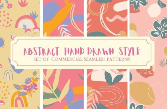 Abstract Hand Drawn Seamless Patterns