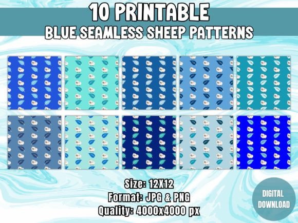 Blue Seamless Sheep Patterns: A Creative Resource for Designers and Makers