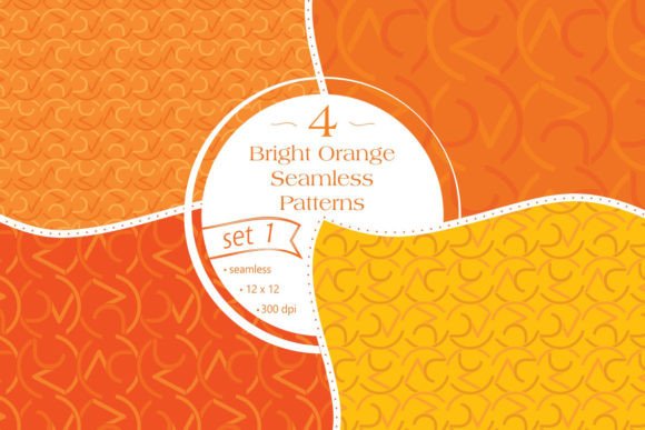 Bright Orange Seamless Patterns - Set 1