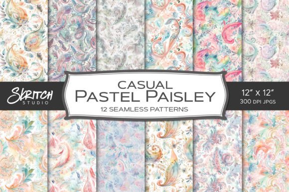 Casual Pastel Paisley Seamless Patterns