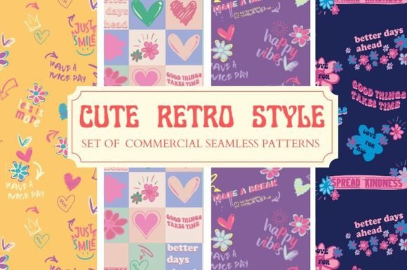 Cute Retro Style Conversational Patterns