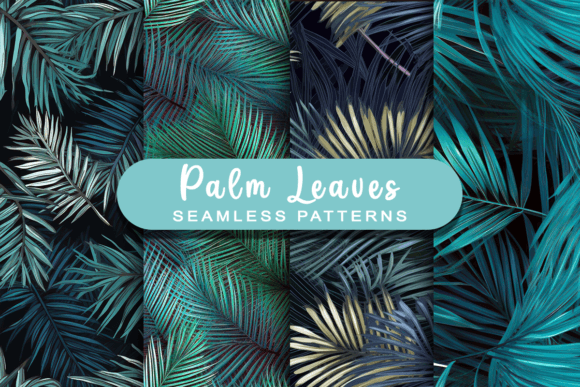 Palm Leaves Seamless Patterns