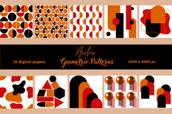 Retro Boho Geometric Patterns