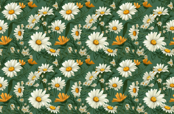 Retro Flowers Pattern - Daisy Patterns