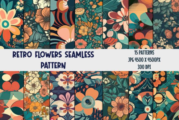 Retro Flowers Seamless Patterns 2: A Timeless Design for Modern Creators