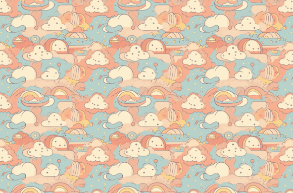 Retro Sky Patterns Colorful Background