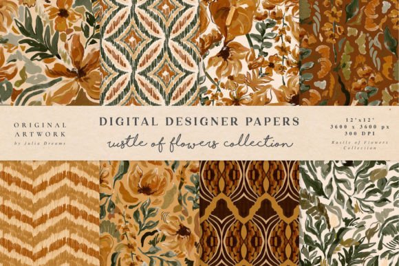Rustle of Flowers Digital Paper Patterns: A Versatile Resource for Creative Projects