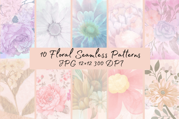 Seamless Abstract Flower Patterns