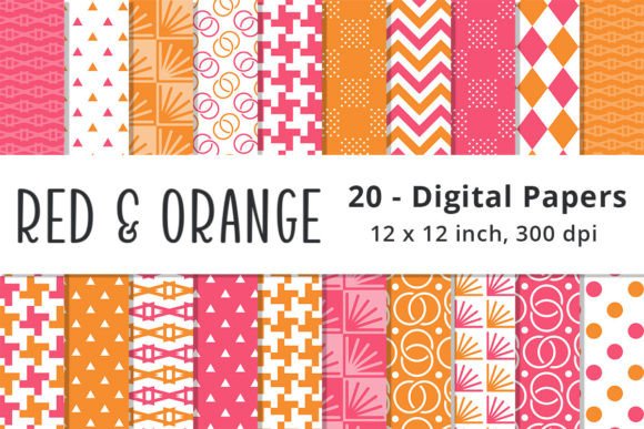 Summer Red and Orange Geometric Patterns