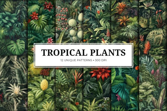 Tropical Plants Patterns - Set 01: A Versatile Design for Creative Projects